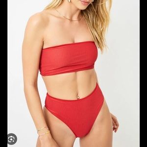 Frankies Bikinis Jenna Ribbed Bikini Bottom